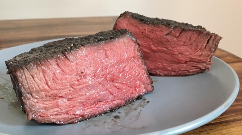 cooked baseball steak