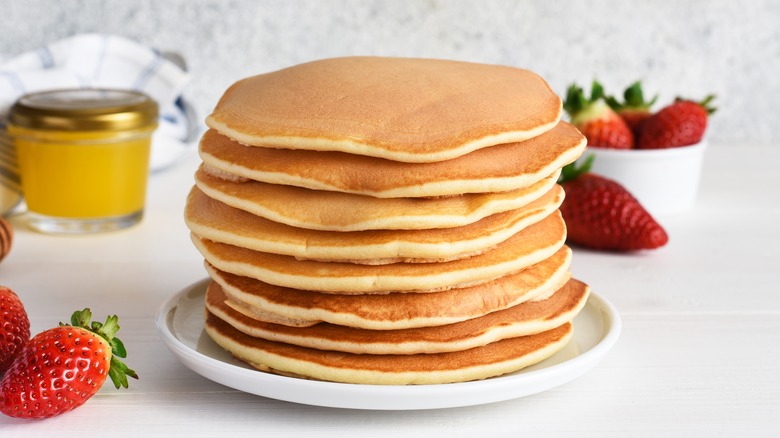 stack of pancakes on plate