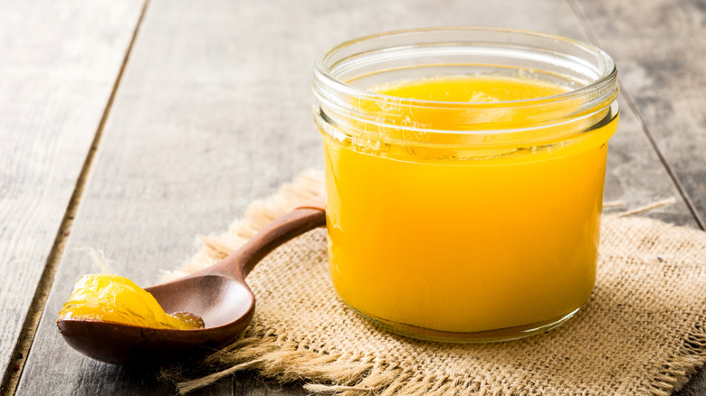 clarified butter in jar