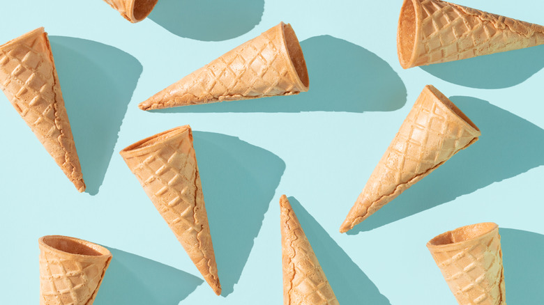 Cones with blue background