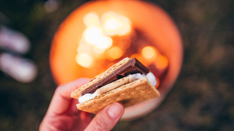 S'mores over fire pit