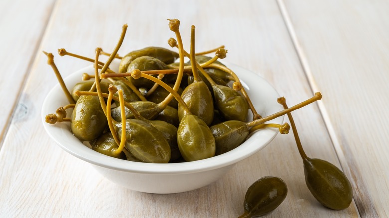 caper berries in a bowl