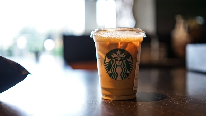 Starbucks chai latte on table