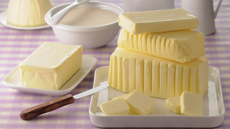 Blocks of butter