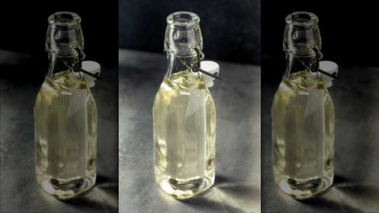 Bottle of homemade simple syrup