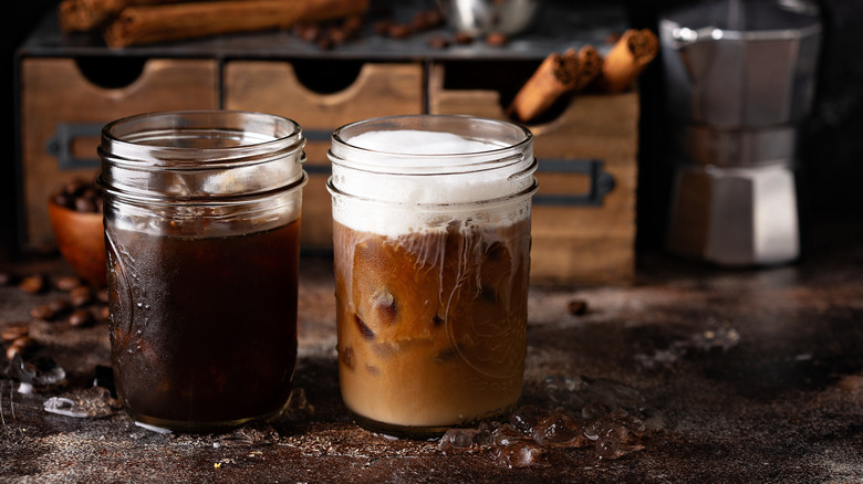 iced coffees with cold foam