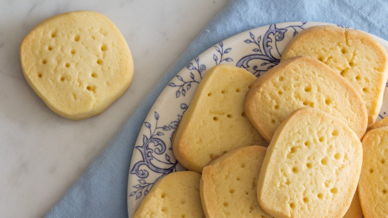 close up of homemade shortbread cookies