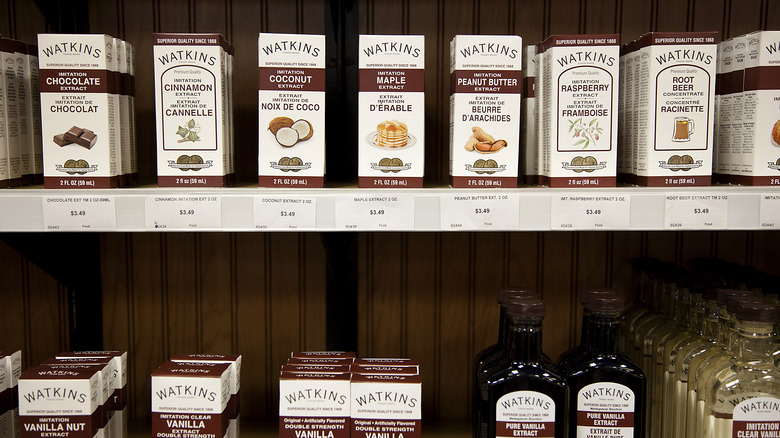 extracts displayed on market shelf