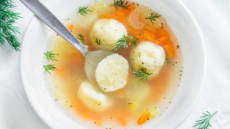 Matzo ball cut in half 