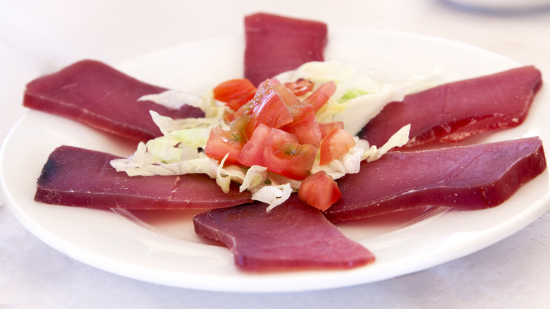 plate of dry-cured tuna