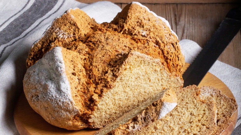 Sliced Irish soda bread