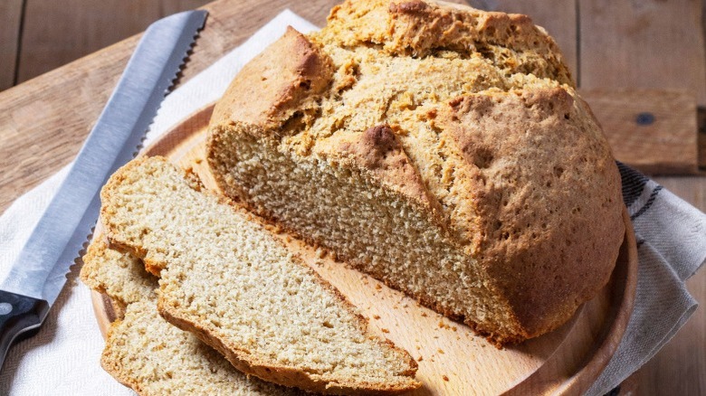 Sliced Irish soda bread