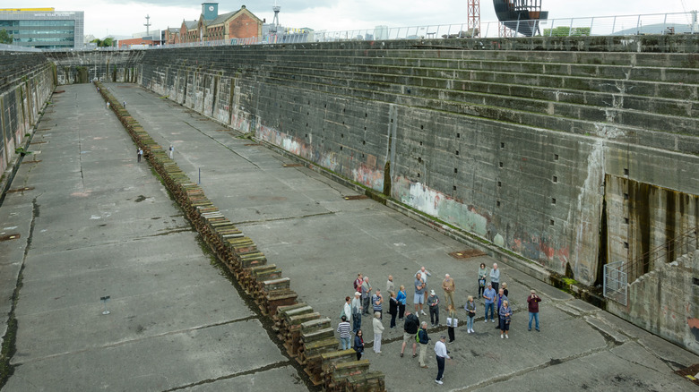 tourists in Thompson Graving Dock