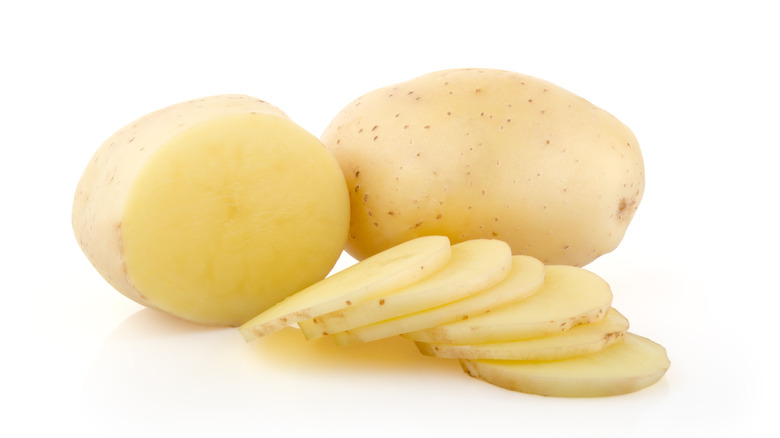 Sliced potatoes