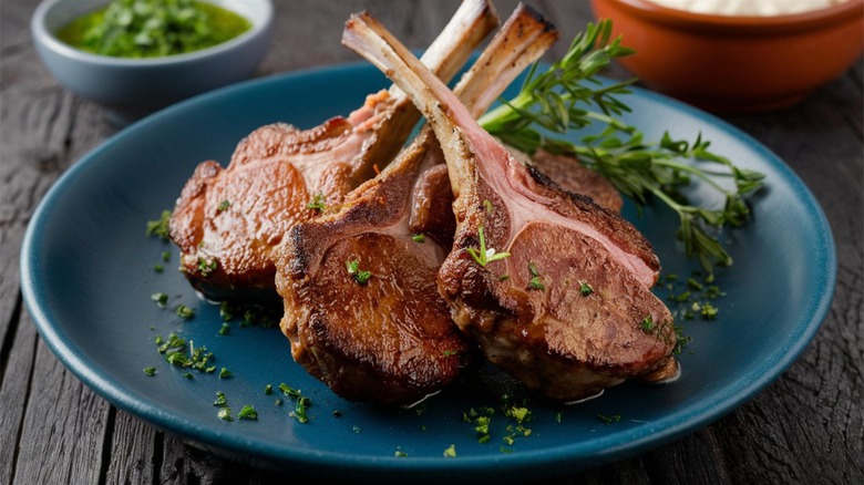 cooked lamb chops