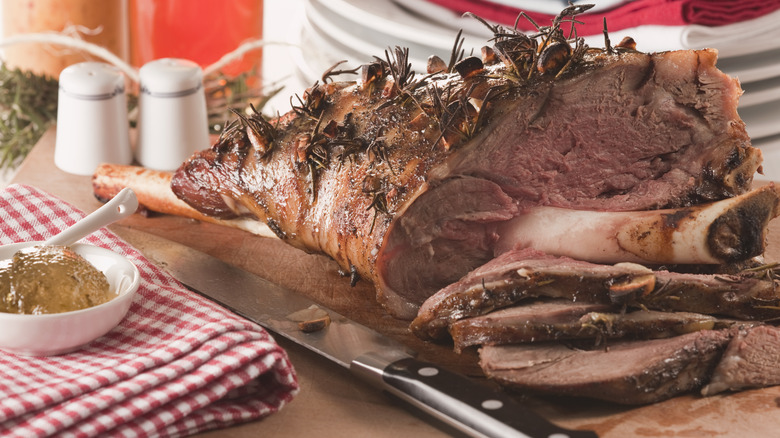 carved leg of lamb