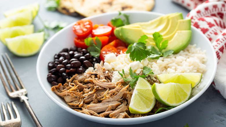 Chipotle carnitas burrito bowl