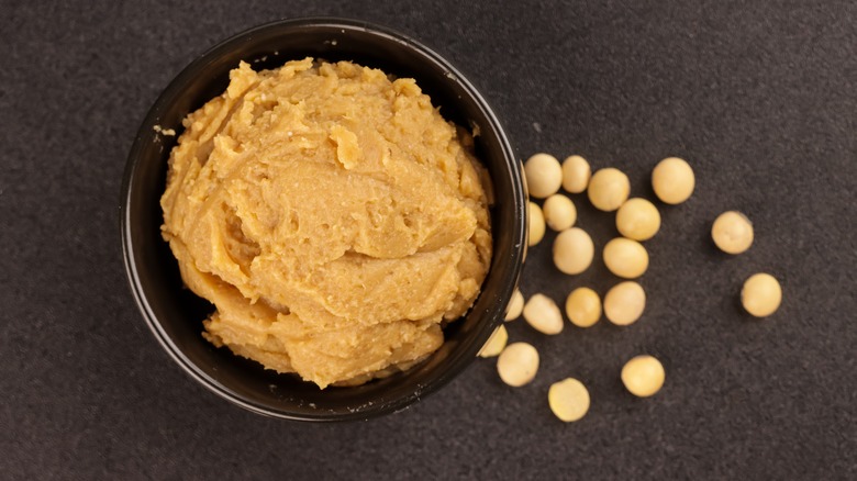 White miso paste with soybeans 