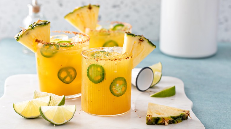 set of spicy margaritas