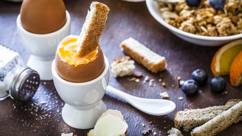 soft boiled egg with toast points