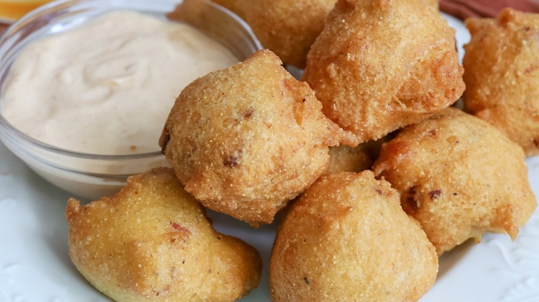 Hush puppies with dipping sauce