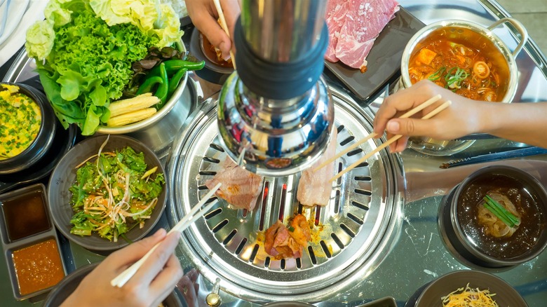 Korean BBQ's communal cooking