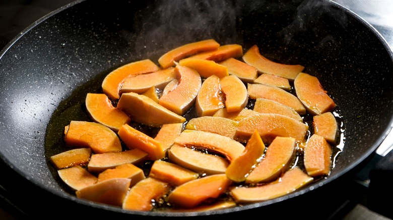 Sauteeing butternut squash