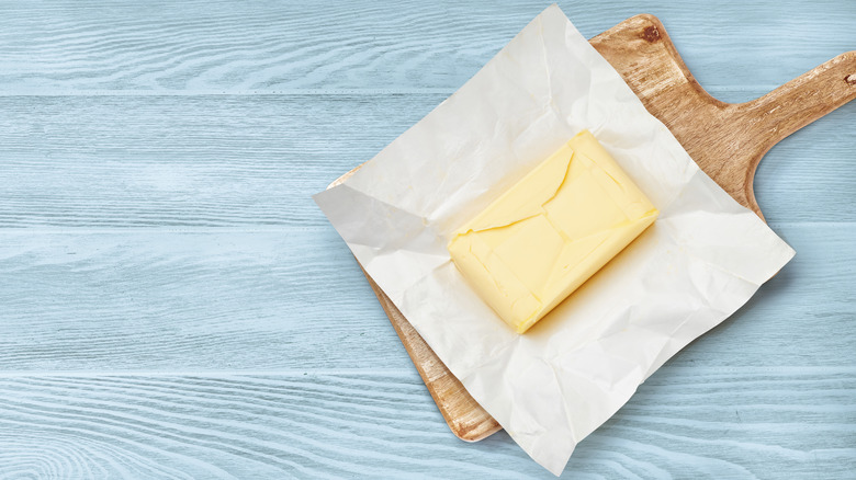 butter on wrapper board