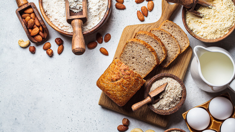 bread, almonds, and almond flour