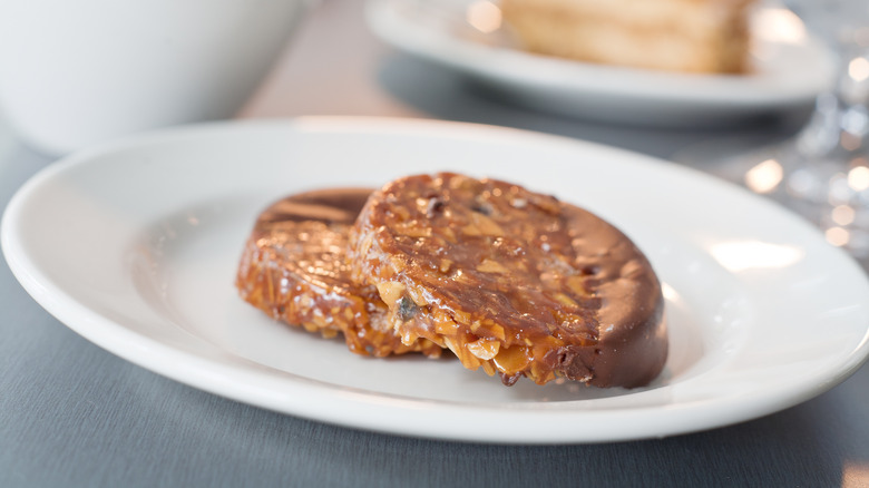 Florentine cookies on plate