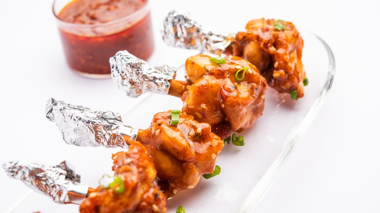 Grilled Tandoori chicken lollipops