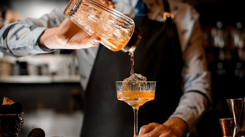 Bartender making a cocktail