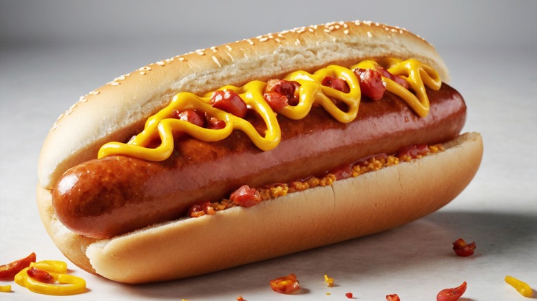 cooked hot dog with bun