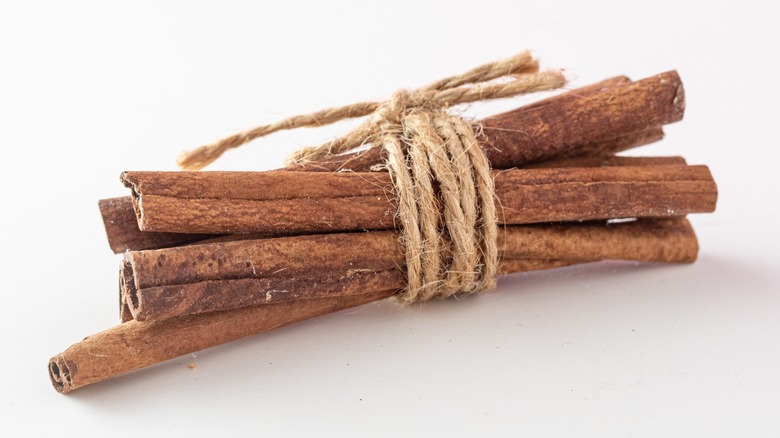 Cinnamon sticks tied together