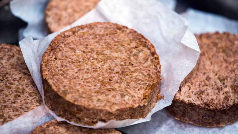 variety of plant-based burgers