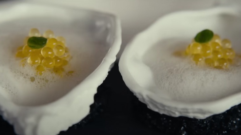 oyster with lemon caviar from The Menu