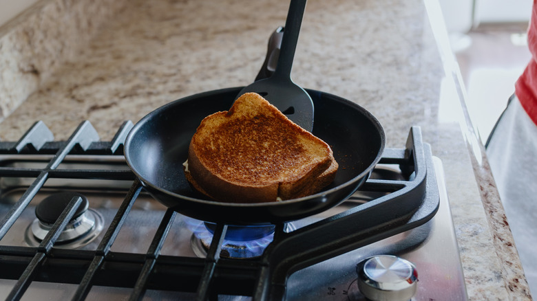 Grilled cheese in pan