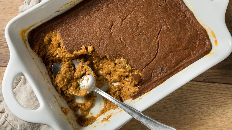 pan of Indian pudding 