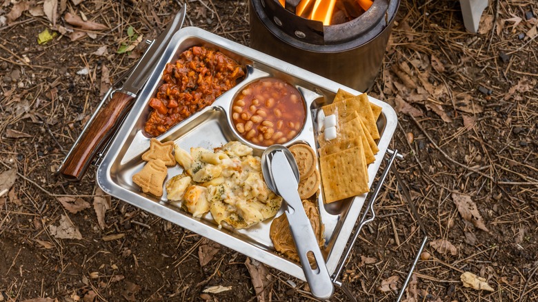 MRE on metal tray