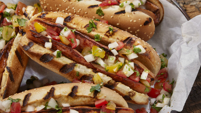 butterflied hot dogs