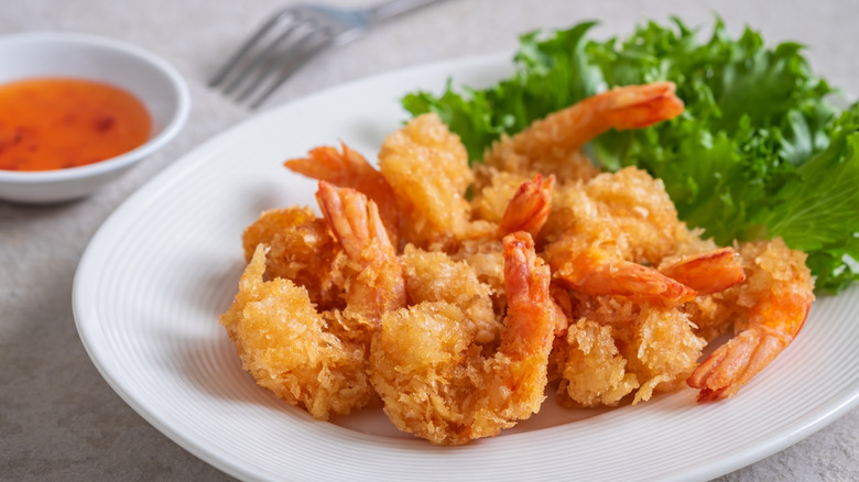 crispy fried shrimp with tails