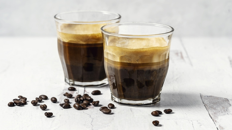 Two fresh espresso shots