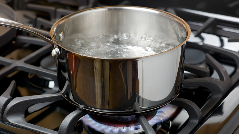 boiling water on stove