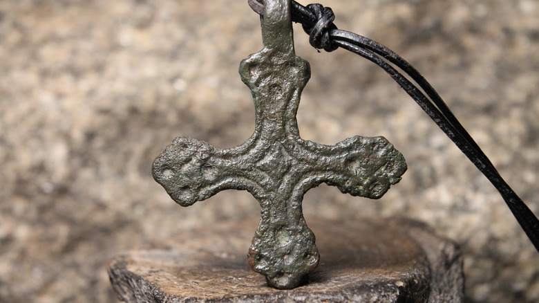 a Viking cross necklace 