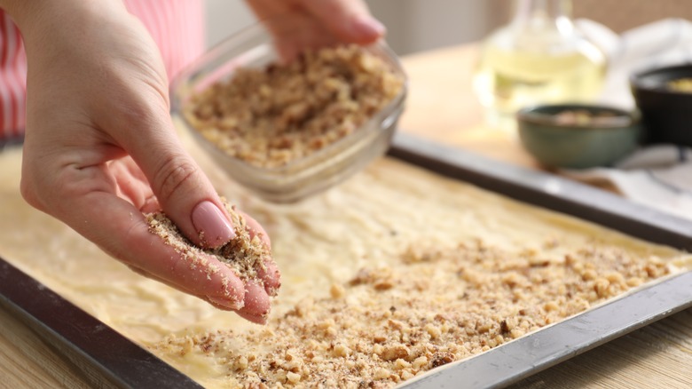 lady making baklava