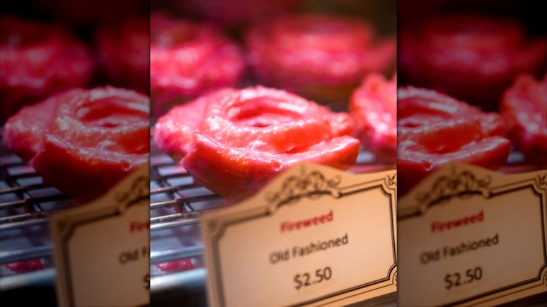 Old Fashioned Fireweed donuts on display at The Kobuk in Alaska