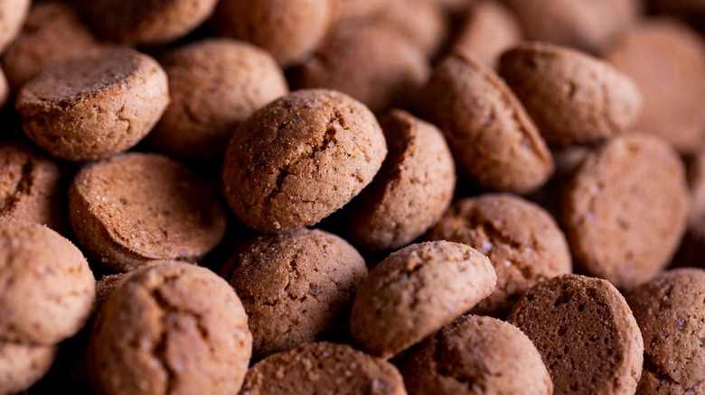 Close-up of dozens of peppernut cookies