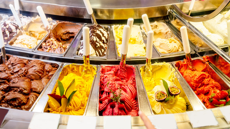 Gelato in display case