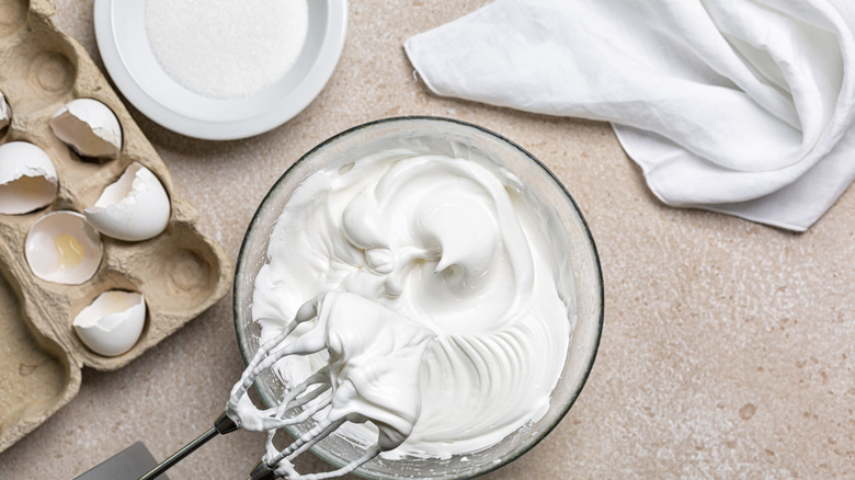 Sugar and meringue with egg whites