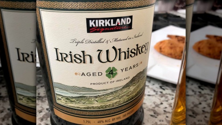 bottle of Kirkland Signature Irish Whiskey